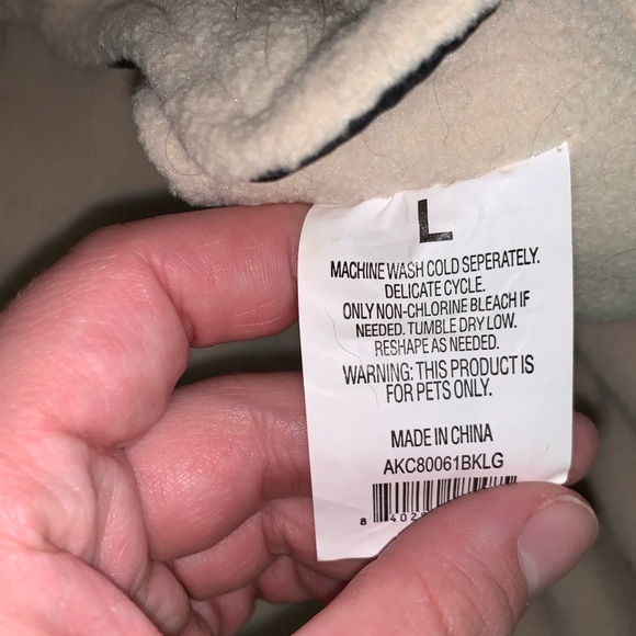 American Kennel Club fleece lined quilted hooded dog coat size L - Picture 3 of 4